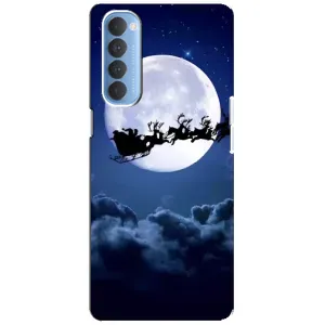 Чохол Санта Клаус для Oppo Reno 4 Pro (Санта - місяць)