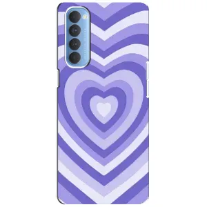 Чохли з тематикою "Маленькі Сердчеки" на Oppo Reno 4 Pro (Серце фіолет)