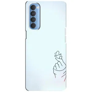 Чохол (Знак сердечка) для Oppo Reno 4 Pro (Сердечко на блакитному)