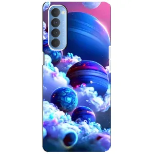 Чехлы КОСМОС для Oppo Reno 4 Pro (Синие планеты)