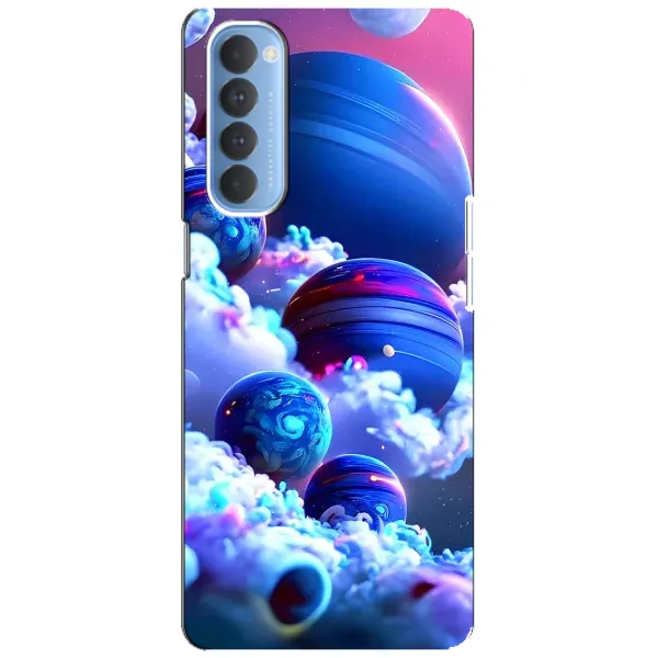 Чехол с рисунком «Синие планеты» для OPPO Reno 4 Pro