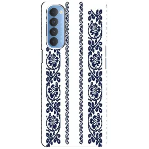 Силиконовый Чехол на Oppo Reno 4 Pro с картинкой Вышиванки (Синяя вышиванка)