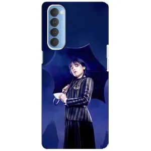 Чехлы с принтом Уэнсдей на Oppo Reno 4 Pro (Уэнсдей с зонтом)