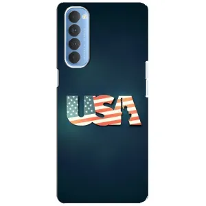 Чехол Флаг USA для Oppo Reno 4 Pro (USA)