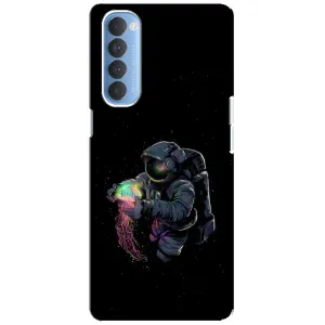 Силиконовый Чехол с принтом "Космонавты" на Oppo Reno 4 Pro (В руках земля)