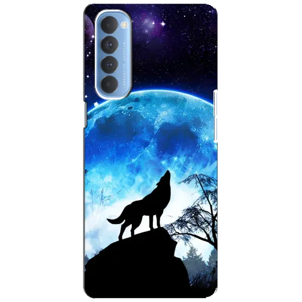Чехол с рисунком «Воет на луну» для OPPO Reno 4 Pro Чехол с рисунком «Воет на луну» для OPPO Reno 4 Pro