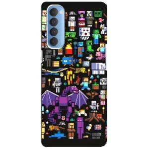 Чохол майнкрафт для Oppo Reno 4 Pro (Усі персонажі)