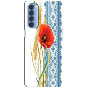 Силиконовый Чехол на Oppo Reno 4 Pro с картинкой Вышиванки (Вышиванка с цветком)