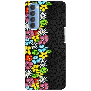 Чехол с Цветами для Oppo Reno 4 Pro (Яркие цветы)