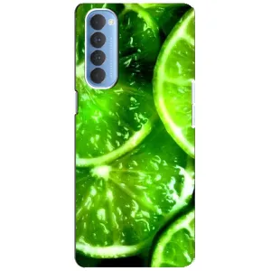 Чехол с изображением вкусной еды для Oppo Reno 4 Pro (Яркий ЛАЙМ)