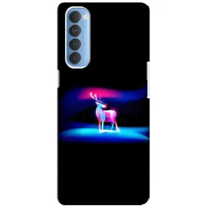Силіконовий бампер з картинкою звірів для Oppo Reno 4 Pro (Яскравий олень)