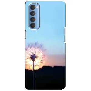 Силиконовый Чехол с одуванчиками на Oppo Reno 4 Pro (Закат с одуванчиком)