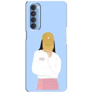 Силиконовый Чехол на Oppo Reno 4 Pro с картинкой Стильных Девушек (Желтая кепка)