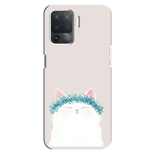 Чехол на тематику: Коты для OPPO Reno 5 Lite (Белый котик)