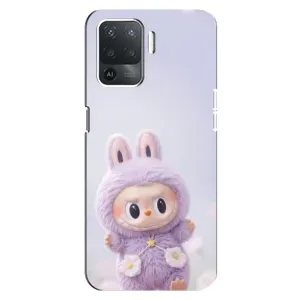 Чохол з принтом Лабубу для OPPO Reno 5 Lite (Фіолетовий Лабубу)