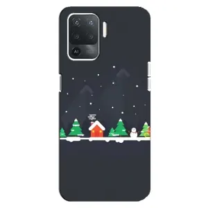 Силиконовый бампер на рождество для OPPO Reno 5 Lite (Город зимний)