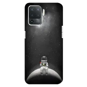 Силіконовый Чохол з принтом "Космонавти" на OPPO Reno 5 Lite (Космонавт романтик)