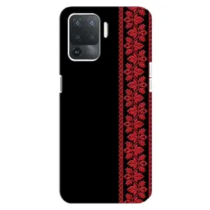 Силиконовый Чехол на OPPO Reno 5 Lite (Красная Вышиванка)