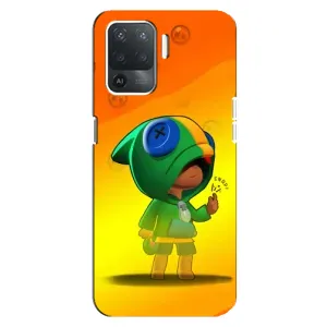 Чехол Бравл Старс для OPPO Reno 5 Lite (LEON в кофте)