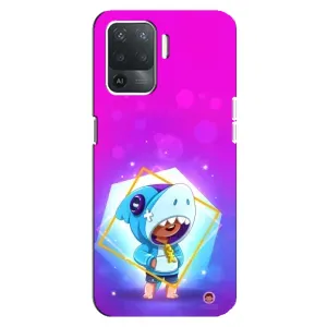 Чехол Бравл Старс для OPPO Reno 5 Lite (Леон в костюме Акулы)