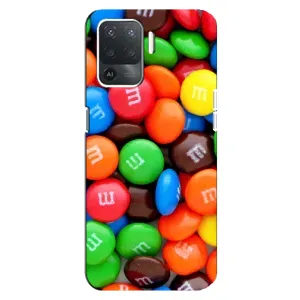 Чохол з зображенням смачної їжі для OPPO Reno 5 Lite (Різнокольорові M&M'S)