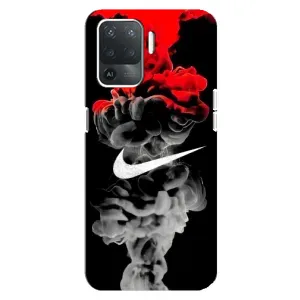 Силиконовый Чехол на OPPO Reno 5 Lite с картинкой Nike (Nike дым)
