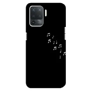 Чехол с картинками на черном фоне для OPPO Reno 5 Lite (Ноты)