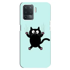 Силіконовий чохол з котиком для OPPO Reno 5 Lite (Падаючий кіт)