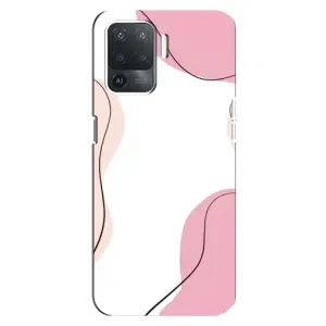 Чохол квітковий дизайн для OPPO Reno 5 Lite (Рожевий фон)
