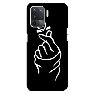 Чохол (Знак сердечка) для OPPO Reno 5 Lite (Сердечко на чорному)