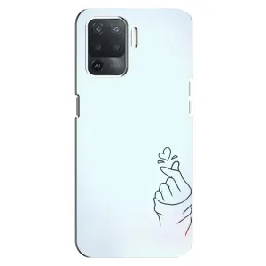 Чохол (Знак сердечка) для OPPO Reno 5 Lite (Сердечко на блакитному)