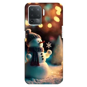 Чехлы на Новый Год OPPO Reno 5 Lite (Снеговик праздничный)