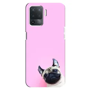 Бампер для OPPO Reno 5 Lite з картинкою "Песики" (Собака на рожевому)