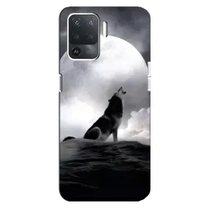 Чохол з Вовком на OPPO Reno 5 Lite (Вовк і місяць)