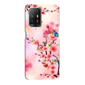 Чехол с принтом САКУРЫ на Oppo Reno 5z (Бабочки на сакуре)