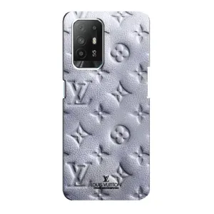 Текстурный Чехол Louis Vuitton для Оппо Рено 5з (Белый ЛВ)