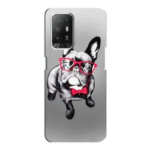 Чохол (ТПУ) Милі песики для Oppo Reno 5z (Бульдог в окулярах)