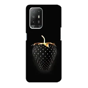 Чехол с изображением вкусной еды для Oppo Reno 5z (Чёрная клубника)