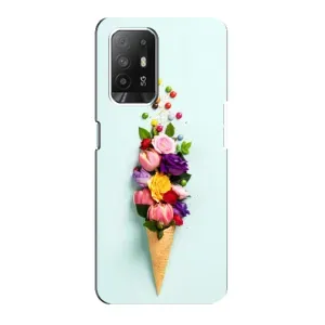 Чехлы с тематикой "ЦВЕТЫ" на Oppo Reno 5z (Цветок-мороженное)
