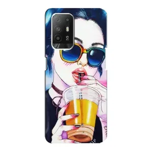 Чохол з картинкою Модні Дівчата Oppo Reno 5z (Дівчина з коктейлем)