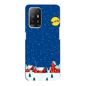 Силиконовый бампер на рождество для Oppo Reno 5z (Город в снегу)