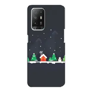 Силиконовый бампер на рождество для Oppo Reno 5z (Город зимний)