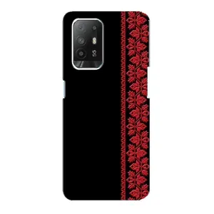 Силиконовый Чехол на Oppo Reno 5z (Красная Вышиванка)