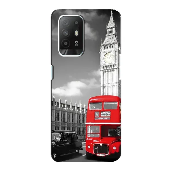 Чехол с рисунком «Красный автобус» для OPPO Reno 5z