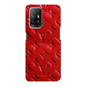 Текстурный Чехол Louis Vuitton для Оппо Рено 5з (Красный ЛВ)