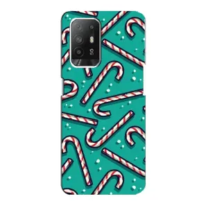Силиконовый бампер на рождество для Oppo Reno 5z (Леденцы)