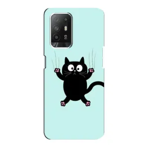 Силиконовый чехол с котиком для Oppo Reno 5z (Падающий кот)
