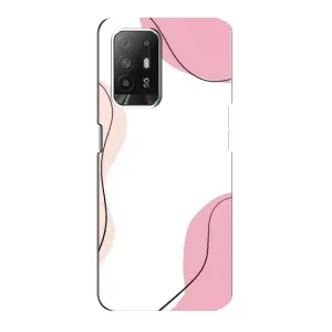 Чехол цветочный дизайн для Oppo Reno 5z (Розовый фон)