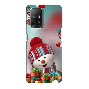 Чехлы на Новый Год Oppo Reno 5z (Снеговик в шапке)