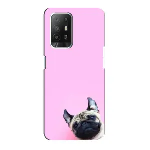 Бампер для Oppo Reno 5z з картинкою "Песики" (Собака на рожевому)